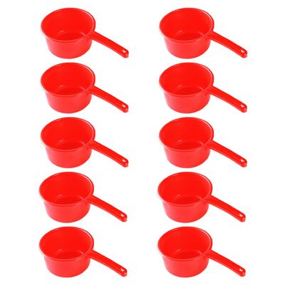 10pcs Red Bailer Bailer Practical Scoop Long Handle Spoon Simple Water Ladle Kitchen Ladle Kitchen Water Ladle Reliable Water Scoop Creative Water Scoop Flower Water Scoop