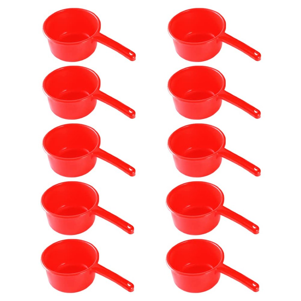 10pcs Red Bailer Bailer Practical Scoop Long Handle Spoon Simple Water Ladle Kitchen Ladle Kitchen Water Ladle Reliable Water Scoop Creative Water Scoop Flower Water Scoop