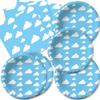 Cemtetnech 40pcs Blue Sky White Clouds Party Supplies ,include 20 Plates, 20 Napkin ,Used for Cartoon Story Birthday Party Decoration, Blue,White view 1