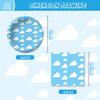 Cemtetnech 40pcs Blue Sky White Clouds Party Supplies ,include 20 Plates, 20 Napkin ,Used for Cartoon Story Birthday Party Decoration, Blue,White view 2