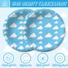 Cemtetnech 40pcs Blue Sky White Clouds Party Supplies ,include 20 Plates, 20 Napkin ,Used for Cartoon Story Birthday Party Decoration, Blue,White view 3