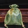 Only My Live Home 10pcs Jacquard Luxury Small Jewelry Pouch Drawstring Packaging Silk Brocade Gift Bag High End Jewellery Perfume Makeup Lavender Storage Sachet (green) view 2