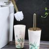 Hardwearing Toilet Brush and Holder for Bathroom Storage and OrganizationSpace Saving Toilet Bowl BrushCovered Brush Toilet Scrub Brush Easy to Dry (Color : Wood Grain) view 3