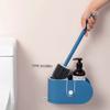 Hardwearing Toilet Brush and Holder for BathroomWall-Mounted Cleaning Toilet Bowl BrushToilet Scrub Brush Silicone Brush Head with Storage Easy to Dry (Color : White) view 4