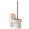 Hardwearing Toilet Brush and HolderCreative Toilet Bowl Brush with Long HandleCeramic Base Toilet Scrub Brush for Bathroom Cleaning Easy to Dry (Color : White) view 1
