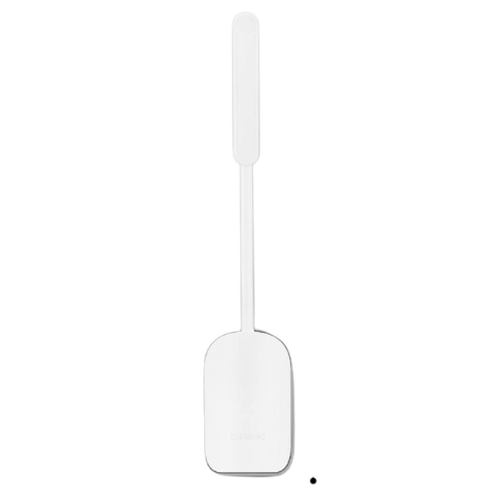 Hardwearing Toilet Brush and Holder Set for BathroomFlexible Toilet Bowl Brush Head with Silicone BristlesCompact Size Toilet Scrub Brush Easy to Dry (Color : White)