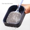 Hardwearing Toilet Brush and Holder Set for BathroomFlexible Toilet Bowl Brush Head with Silicone BristlesCompact Size Toilet Scrub Brush Easy to Dry (Color : White) view 4