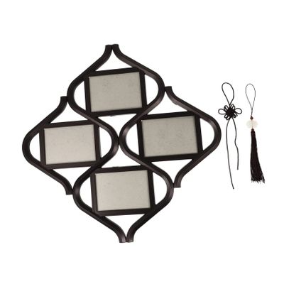 VOSAREA 1set Chic Chinese Knot Photo Frame Vintage Wall Tabletop Decor for Home Unique Family Combination Picture Holder Housewarming for Friends Family
