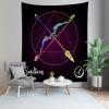 CORFOTO Fabric 70Wx70H Sagittarius Tapestry Wall Hanging Astrology Pattern 12 Signs Tapestries Wall Art for Bedroom Living Room College Dorm Home Decor view 2