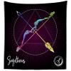 CORFOTO Fabric 70Wx70H Sagittarius Tapestry Wall Hanging Astrology Pattern 12 Signs Tapestries Wall Art for Bedroom Living Room College Dorm Home Decor view 3