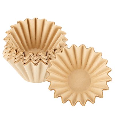 EUSOAR 1-2 Cup Small Size Coffee Filters, Pack of 100 Disposable Natural Brown Unbleached Coffee Filter Paper Basket, for Home Commercial Dripper, Compatible for Pour Over and Drip Coffee Makers