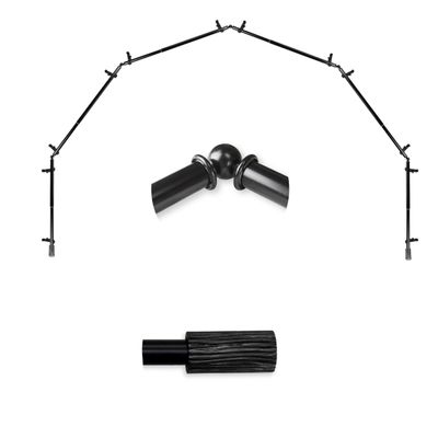 A&F Rod Dcor - Pine 13/16" 6-Sided Bay Window Curtain Rod - Black