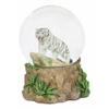 Jungle Predator White Alaskan Siberian White Tiger Glitter Snow Globe view 1