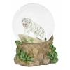 Jungle Predator White Alaskan Siberian White Tiger Glitter Snow Globe view 3