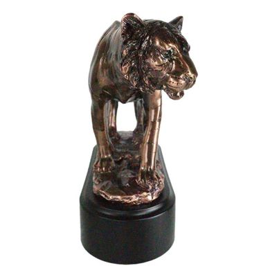 8.5" L Realistic Wildlife Bengal Orange Tiger Prowling Sculpture with Trophy Base