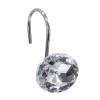 Crystal Diamond Round Shower Curtain Hooks Rings for Bathroom,Clear,12PCS view 1