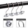Crystal Diamond Round Shower Curtain Hooks Rings for Bathroom,Clear,12PCS view 2