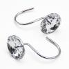 Crystal Diamond Round Shower Curtain Hooks Rings for Bathroom,Clear,12PCS view 4