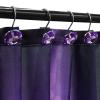 Crystal Diamond Round Shower Curtain Hooks Rings for Bathroom,Purple,12PCS view 3