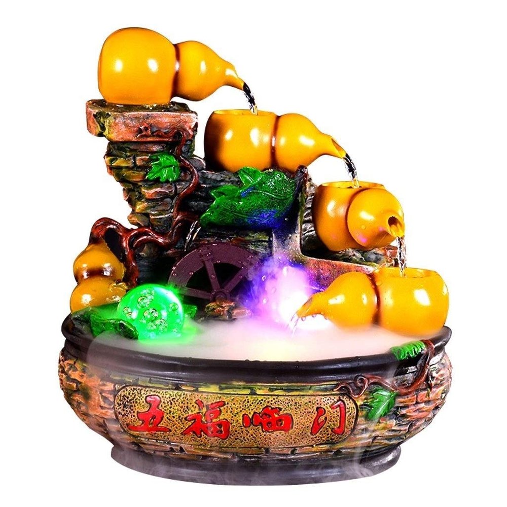 UYVI Tabletop Fountain Tabletop Fountain Resin Desktop Fountain 15.36 Inches High Rockery Desktop Fountain Water Waterfall Fountain Creative Crafts Exquisite Decoration