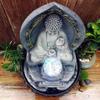 UYVI Tabletop Fountain Tabletop Fountain Ceramic 13.3 Inches High Desktop Fountain Buddha Statue Fountain with Crystal Ball Meditation Decor Exquisite Decoration view 4