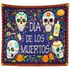 CORFOTO Tapiz Dia DE Los Muertos Day Of The Dead Tapestry Wall Hanging Mezcal Sugar Skull Marigold Wall Decorations for Men Boys Bedroom Living Room Dorm Home Decor Fabric 80Wx60H view 1