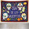 CORFOTO Tapiz Dia DE Los Muertos Day Of The Dead Tapestry Wall Hanging Mezcal Sugar Skull Marigold Wall Decorations for Men Boys Bedroom Living Room Dorm Home Decor Fabric 80Wx60H view 3