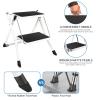 DAWNYIELD 2 Step Stool Folding Step Ladder with Anti-Slip Base and Wide Pedal, Lightweight Sturdy 330 lbs Portable Step Stool for Kitchen Pantry Closet Office Garage Travel Indoor Outdoor Use, White view 3