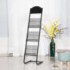 LHRUI Magazine Rack Lightweight Magazines Holders with Non-Skid Rubber Feet, Showrooms Hall Pamphlet Organizers - 3 Pocket, Slim Files Racks for Product Launch (Color : Black) view 2