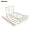 MERITLINE Twin Bed with Trundle, Platform Bed Trundle Twin Bed with Headboard and Footboard for Girls Boys, No Need Box Spring, (White) view 2
