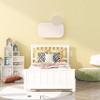 MERITLINE Twin Bed with Trundle, Platform Bed Trundle Twin Bed with Headboard and Footboard for Girls Boys, No Need Box Spring, (White) view 3