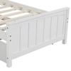 MERITLINE Twin Bed with Trundle, Platform Bed Trundle Twin Bed with Headboard and Footboard for Girls Boys, No Need Box Spring, (White) view 4