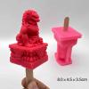 AOPPLSOT Silicone Mold for Statue of Lion Concrete Molds 2pcs of Set Chinese Style Desk Craft Decorative Fu Foo Dogs Guardian,Pink view 4