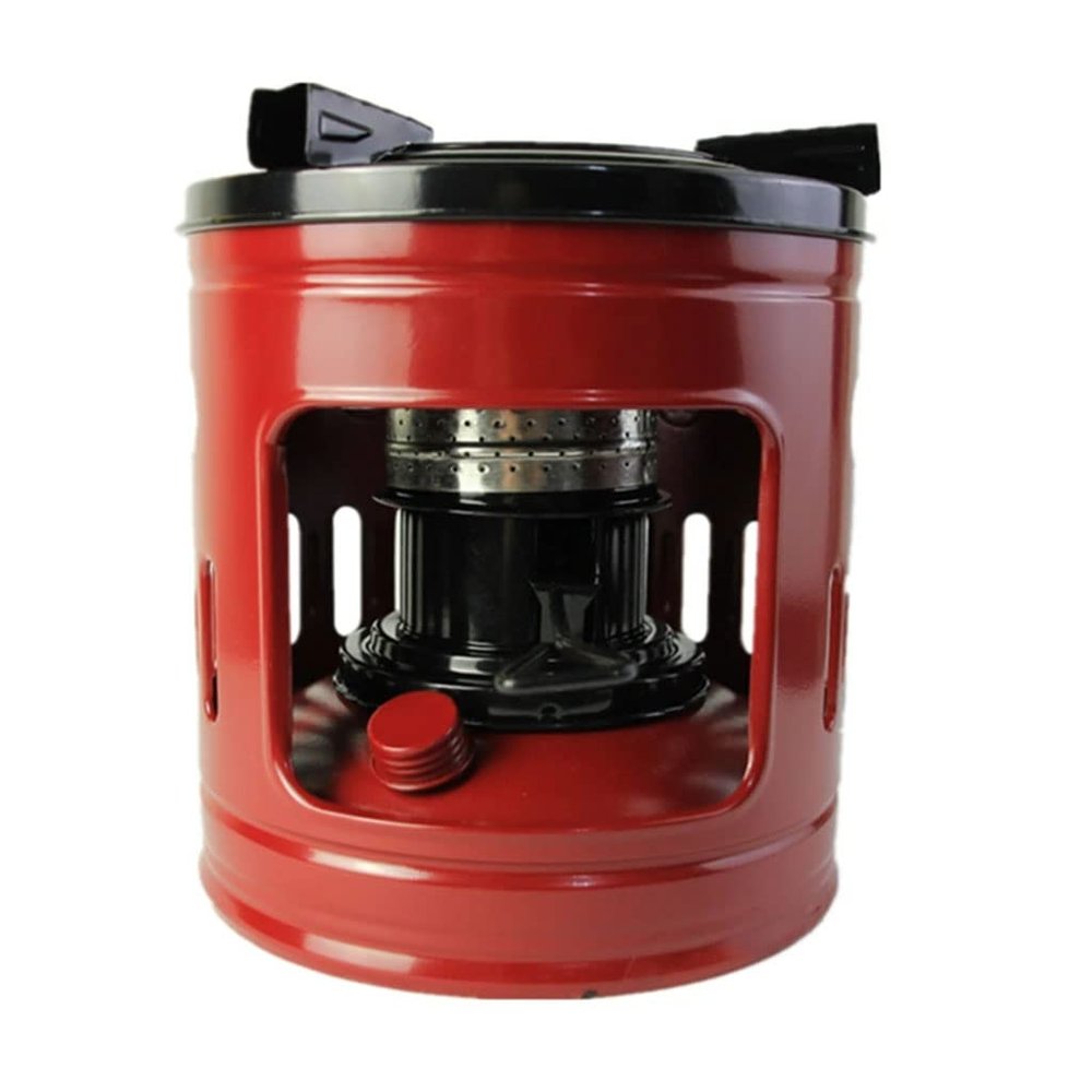 SHYDPM Red New Iron Art Kerosene Stove Heater Indoor/Outdoor Mini Convection Kerosene Heater for Indoor Camping Smoke-Free Camping Stove for Outdoor Patio 21x21x22cm(8.3x8.3x8.7inch)