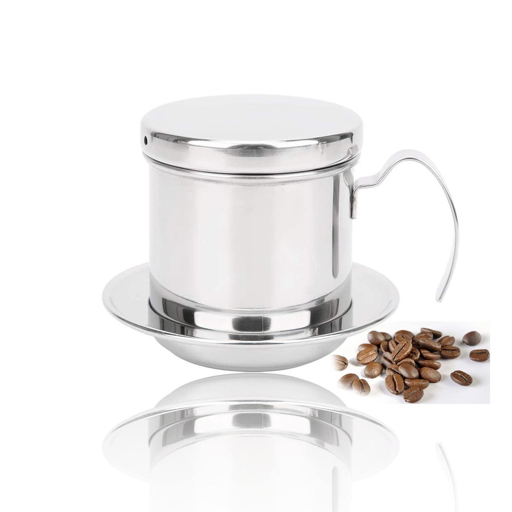 OUKENS Coffee Filter Vietnamese Coffee Filter Drip Pot, Stainless Steel Vietnamese Coffee Maker Vietnamese Coffee Filter Set for Home Kitchen