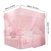 Alvinlite 4 Corner Post Net, Princess Bed Canopy, Breathable Bed Curtain Full Queen Size Bedroom Decoration #20 (120 * 200 * 200-Pink) view 4