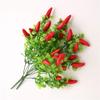 HYLOOD 10Pack Artificial Red Pepper Bunch, Chili Bouquet with Leaves Lifelike Fake Plastic Fruit Plant Floral Arrangement for Festival Holiday Wedding Table Decor view 1