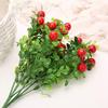 HYLOOD 10Pack Artificial Red Pepper Bunch, Chili Bouquet with Leaves Lifelike Fake Plastic Fruit Plant Floral Arrangement for Festival Holiday Wedding Table Decor view 2