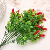 HYLOOD 10Pack Artificial Red Pepper Bunch, Chili Bouquet with Leaves Lifelike Fake Plastic Fruit Plant Floral Arrangement for Festival Holiday Wedding Table Decor view 4