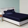 Bedding Sense 100% Pure True Silk Duvet with Fitted Sheet Set 4pcs, True Silk Fitted Sheet 15'' Deep Pocket,True Silk Duvet Cover,True Silk Pillowcases Set !!!(Olympic Queen Navy Blue) view 3
