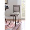 Pemberly Row 24" Traditional Metal & Fabric Swivel Counter Stool in Pewter/Beige view 2