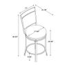 Pemberly Row 24" Traditional Metal & Fabric Swivel Counter Stool in Pewter/Beige view 3