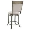 Pemberly Row 24" Traditional Metal & Fabric Swivel Counter Stool in Pewter/Beige view 4