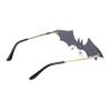 PartyKindom Fashion Bat Shaped Sunglasses Rimless Eyewear for Parties Novelty Bat Glasses for Men and Women Unique Frameless Design for Events and Special Occasions Eye-catching and view 1
