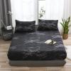 CFYCYHDZHT Bed Sheet Set Queen Size,Soft Lightweight Microfiber Marble Mattress Protector, Suitable for Twin, Full, Queen, King Printing Bed Protector,Black,California King 180 * 200cm*35cm view 1