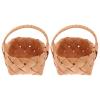 2 Packs Wicker Rattan Basket, Woven Basket with Handle Flower Girl Basket for Wedding Home Storage Garden Decorations view 4