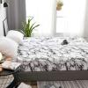 CFYCYHDZHT Bed Cover Room,Soft Lightweight Microfiber Marble Mattress Protector, Suitable for Twin, Full, Queen, King Printing Bed Protector,Purple,King 198 * 203cm*35cm view 2