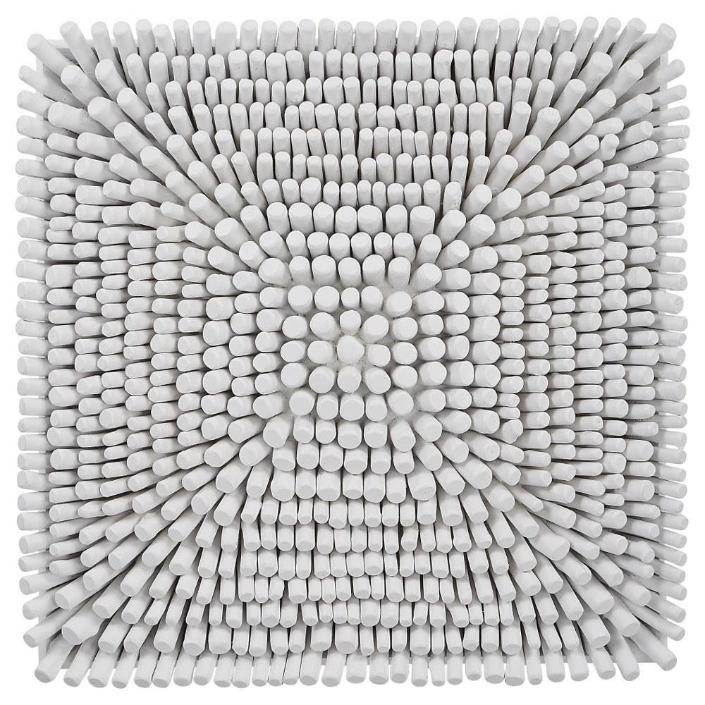 Uttermost Portside 24" Square Matte White Wood Wall Art