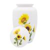Sunflower Cremation Urn, Large Human Ash Urn with Matching Keepsake, Velvet Bag and Custom Engraving view 3