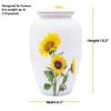 Sunflower Cremation Urn, Large Human Ash Urn with Matching Keepsake, Velvet Bag and Custom Engraving view 4